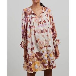 KINGA CSILLA Andy Retro  Sunflower Print Mini Dress, Pink Brown, S